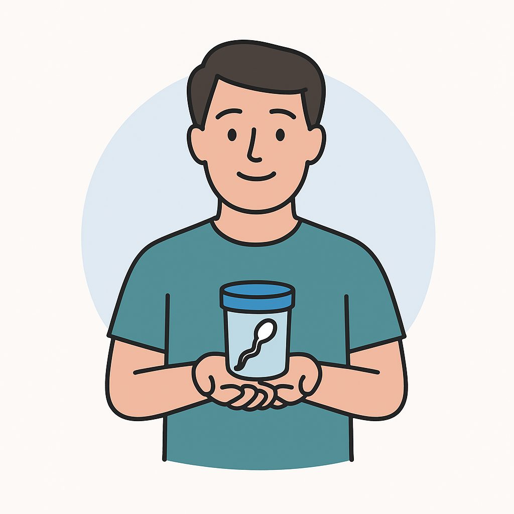 Healthy sperm donor illustration, become an open donor and help families ethically