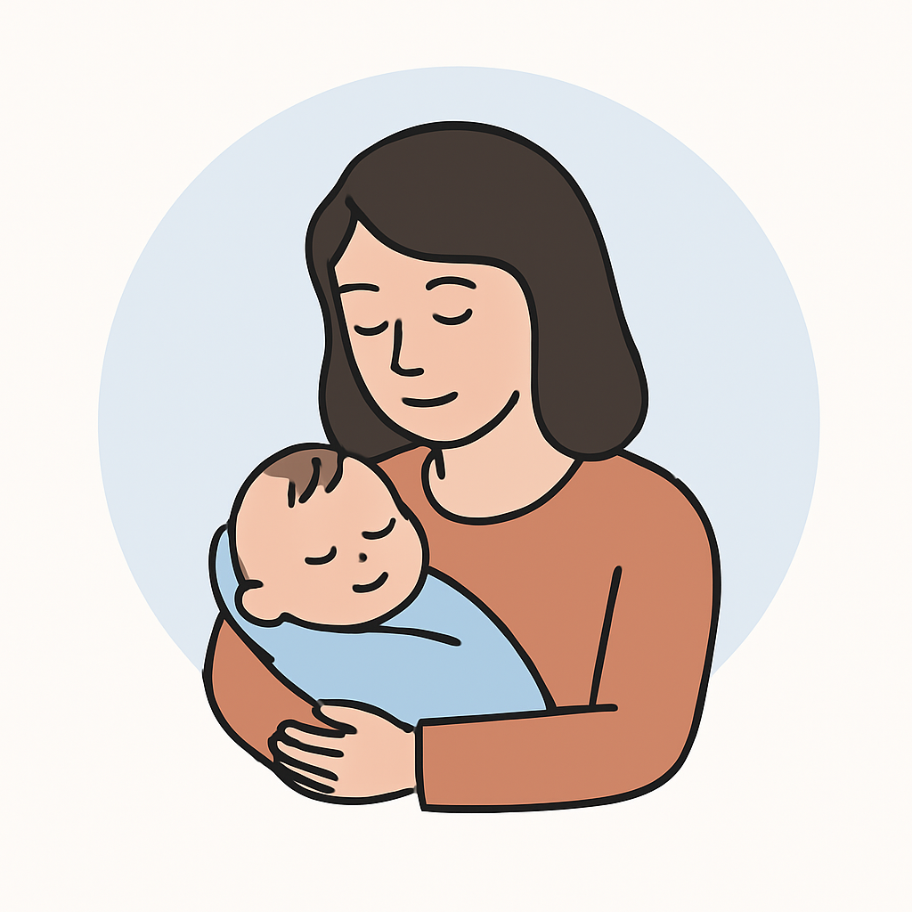 Mother holding baby illustration representing trusted open sperm donor babies for recipients.